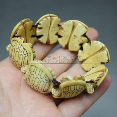 精雕精美骨雕長壽烏龜掛件把件手鏈 復古工藝品的獨特魅力