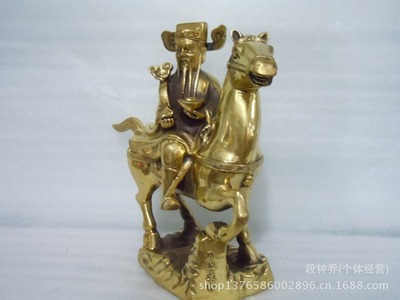 純銅馬上財神工藝品 工藝精湛 寓意吉祥